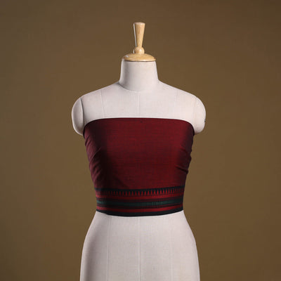 Dharwad weave cotton blouse piece 01 - handcrafted