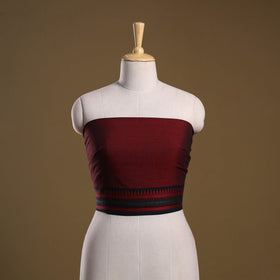 Dharwad weave cotton blouse piece 01 - handcrafted