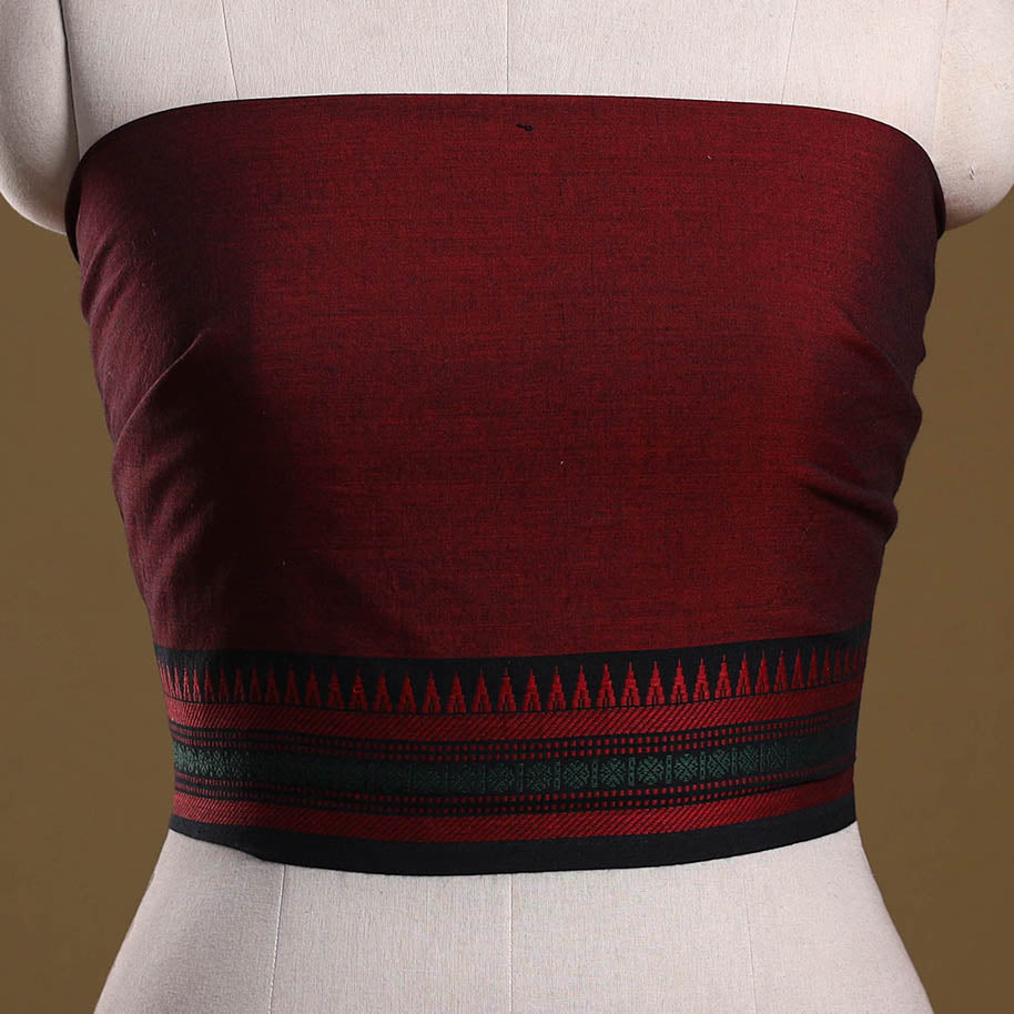 Dharwad weave cotton blouse piece 01 - handcrafted