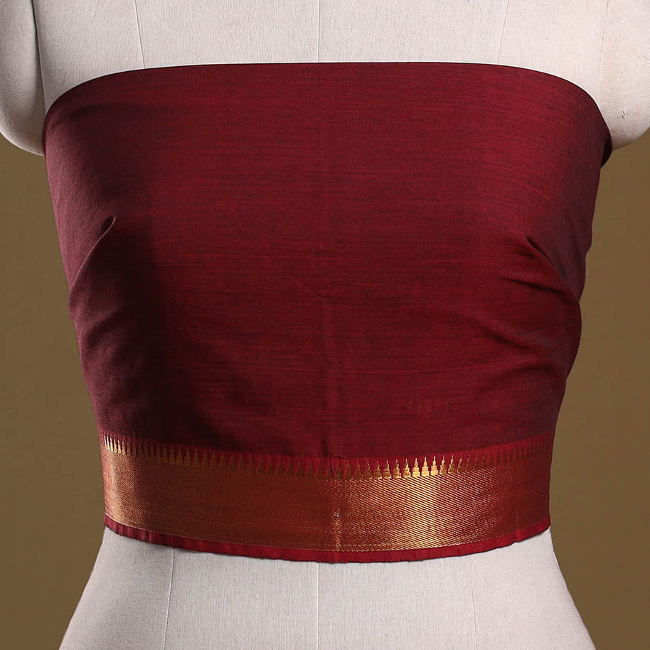 Dharwad weave cotton blouse piece 04 - handcrafted