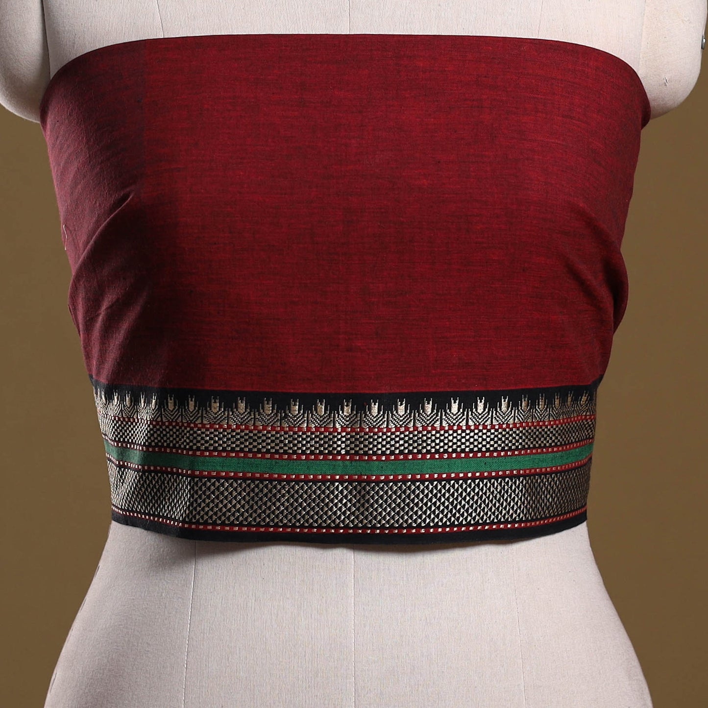 Dharwad weave cotton blouse piece 05 - handcrafted