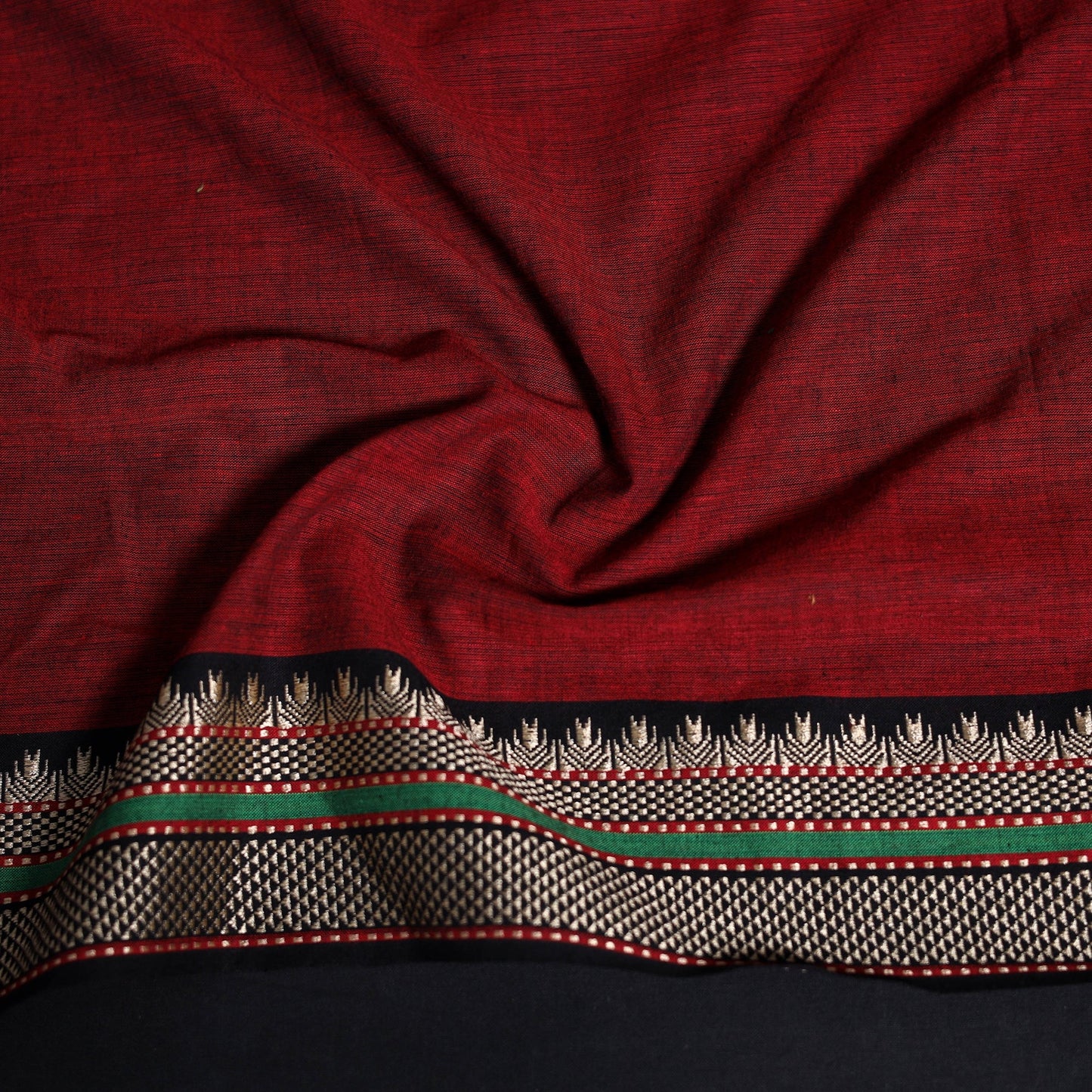 Dharwad weave cotton blouse piece 05 - handcrafted