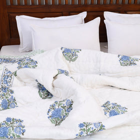  Double - Reversible Sanganeri Block Print Cotton Quilt