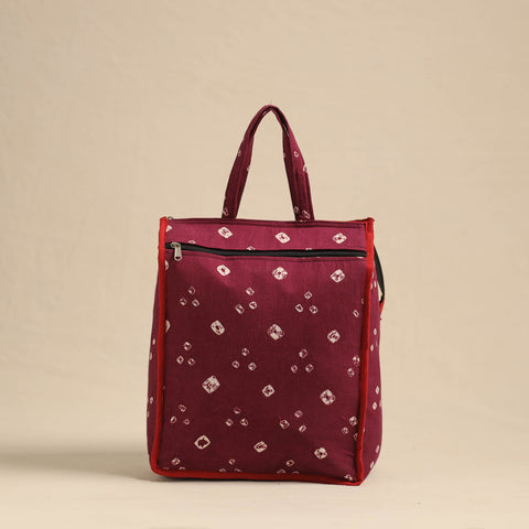  Maroon Eco-Friendly Handmade Cotton Handbag for Women
