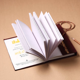 Maroon - Fabric Cover Handmade Paper Notebook with Thread Lock