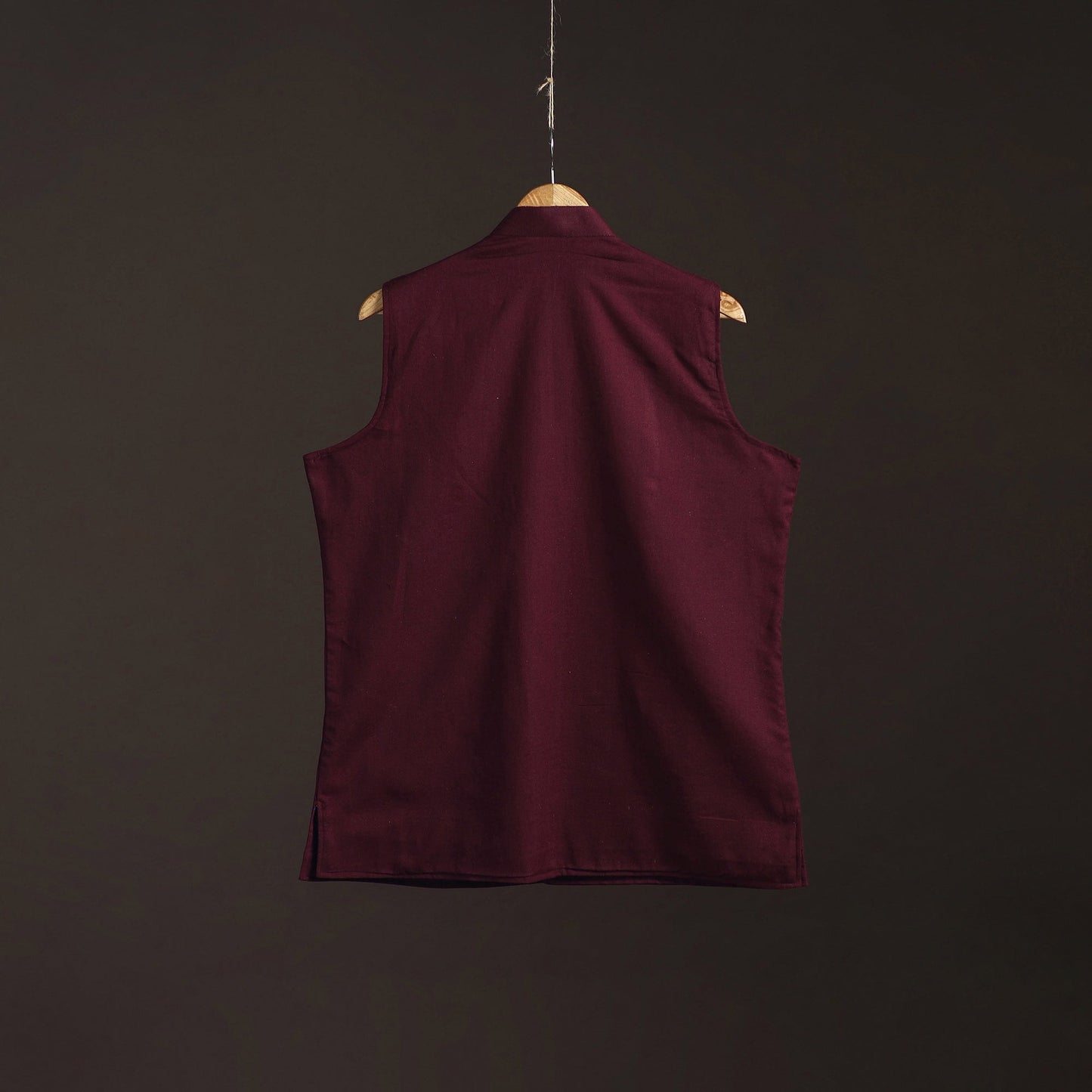 Flex cotton men plain nehru jacket 04 - handcrafted