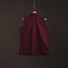 Flex cotton men plain nehru jacket 04 - handcrafted