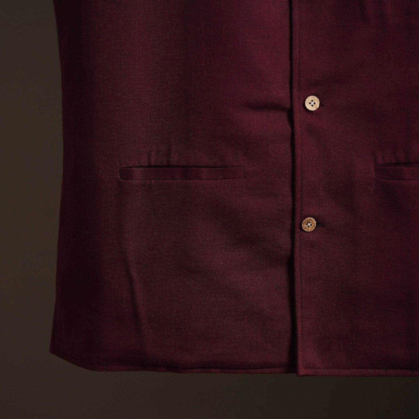 Flex cotton men plain nehru jacket 04 - handcrafted