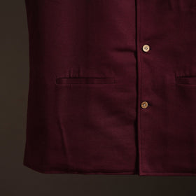 Flex cotton men plain nehru jacket 04 - handcrafted