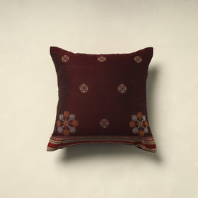 Maroon Gavanti Kasuti Hand Embroidery Cushion Cover
