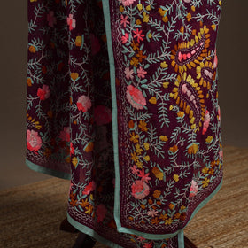 Georgette hand embroidered phulkari dupatta 13 - handcrafted