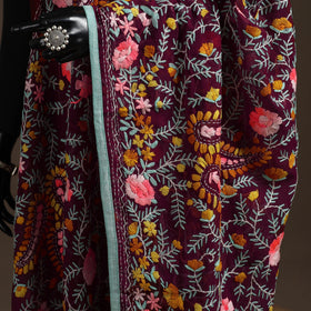 Georgette hand embroidered phulkari dupatta 13 - handcrafted