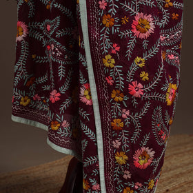 Georgette hand embroidered phulkari dupatta 17 - handcrafted