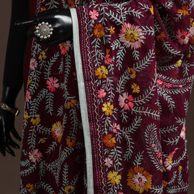 Georgette hand embroidered phulkari dupatta 17 - handcrafted