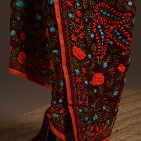 Georgette hand embroidered phulkari dupatta 24 - handcrafted