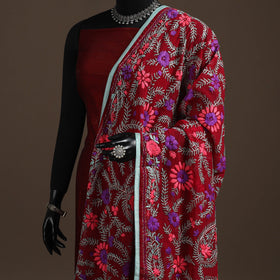 Georgette hand embroidered phulkari dupatta 30 - handcrafted