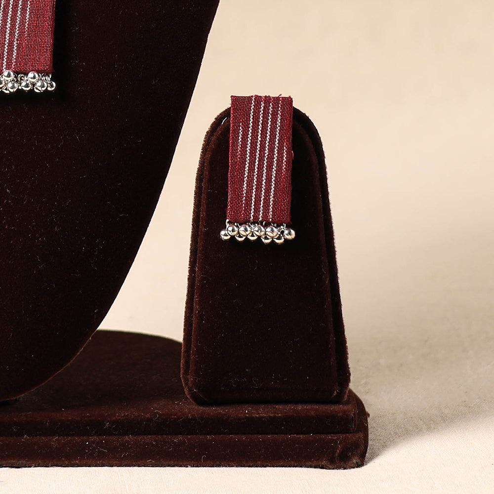 Maroon German Silver Fabart Necklace Set