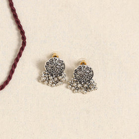 Maroon - german silver necklace set 05 - handcrafted