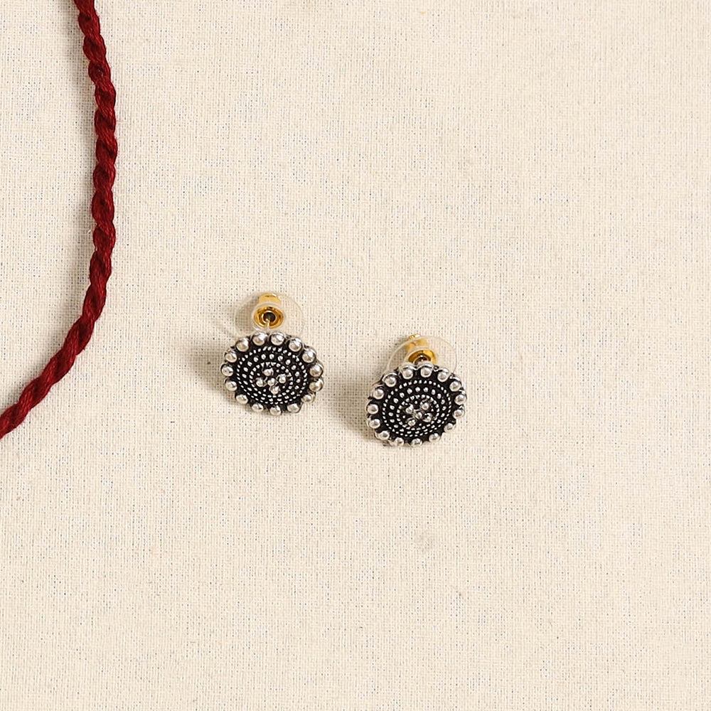 Maroon - german silver necklace set 13 - handcrafted