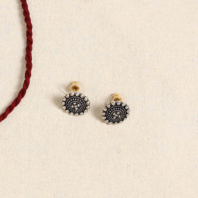 Maroon - german silver necklace set 13 - handcrafted