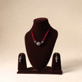 Maroon - german silver necklace set 32 - handcrafted