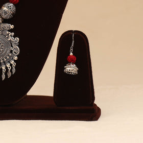 German silver thread beads necklace set 33 - handcrafted