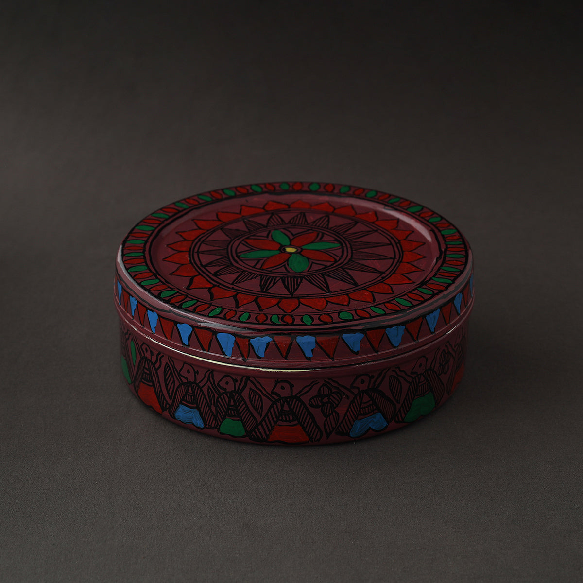  Godna Madhubani Handpainted Stainless Steel Casserole