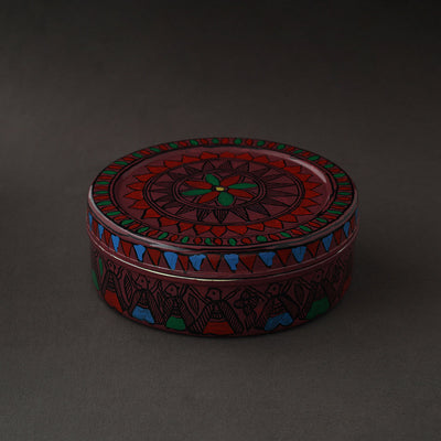  Godna Madhubani Handpainted Stainless Steel Casserole