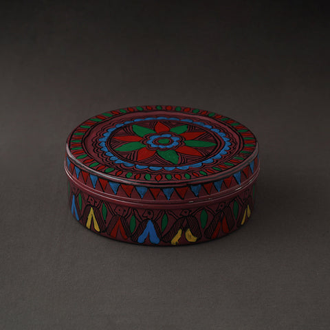  Godna Madhubani Handpainted Stainless Steel Casserole