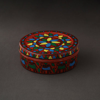  Godna Madhubani Handpainted Stainless Steel Casserole