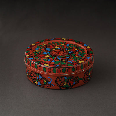  Godna Madhubani Handpainted Stainless Steel Casserole