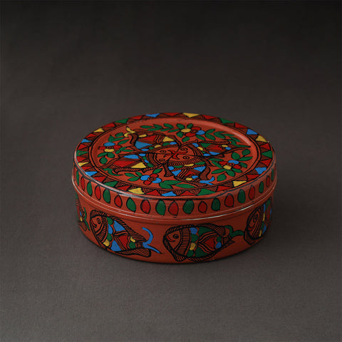  Godna Madhubani Handpainted Stainless Steel Casserole