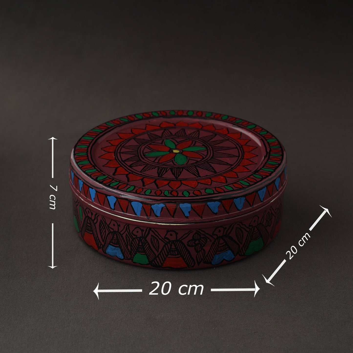  Godna Madhubani Handpainted Stainless Steel Casserole