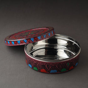  Godna Madhubani Handpainted Stainless Steel Casserole