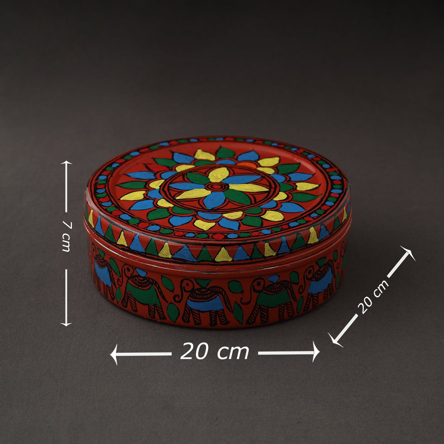  Godna Madhubani Handpainted Stainless Steel Casserole