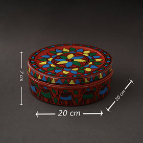  Godna Madhubani Handpainted Stainless Steel Casserole