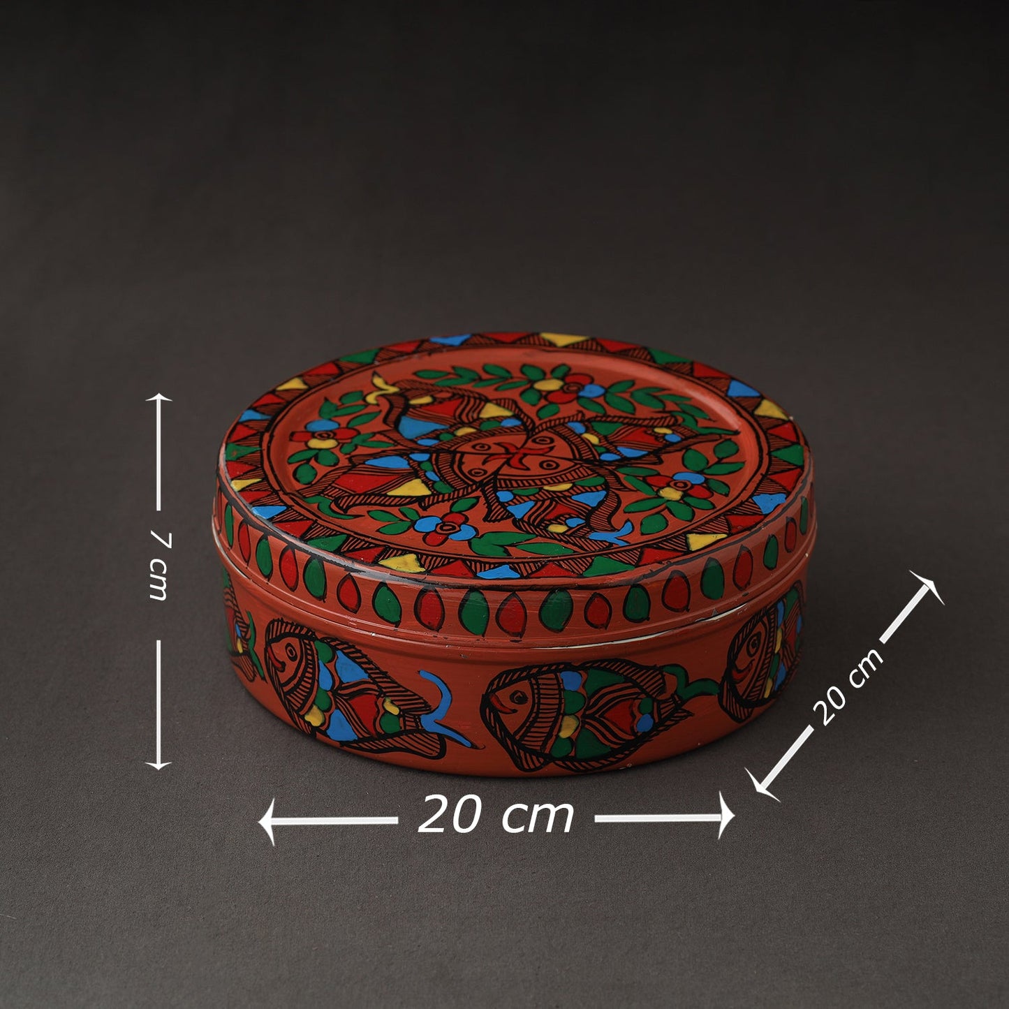  Godna Madhubani Handpainted Stainless Steel Casserole