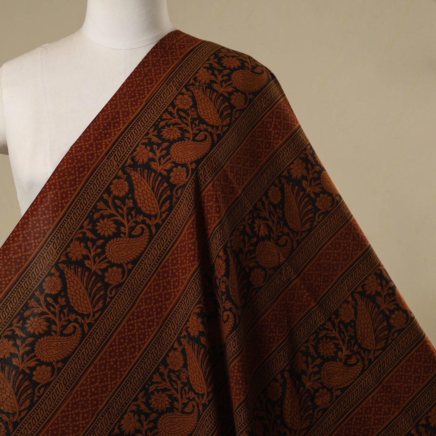 Hand bagh natural dyed cotton fabric 05 - handcrafted