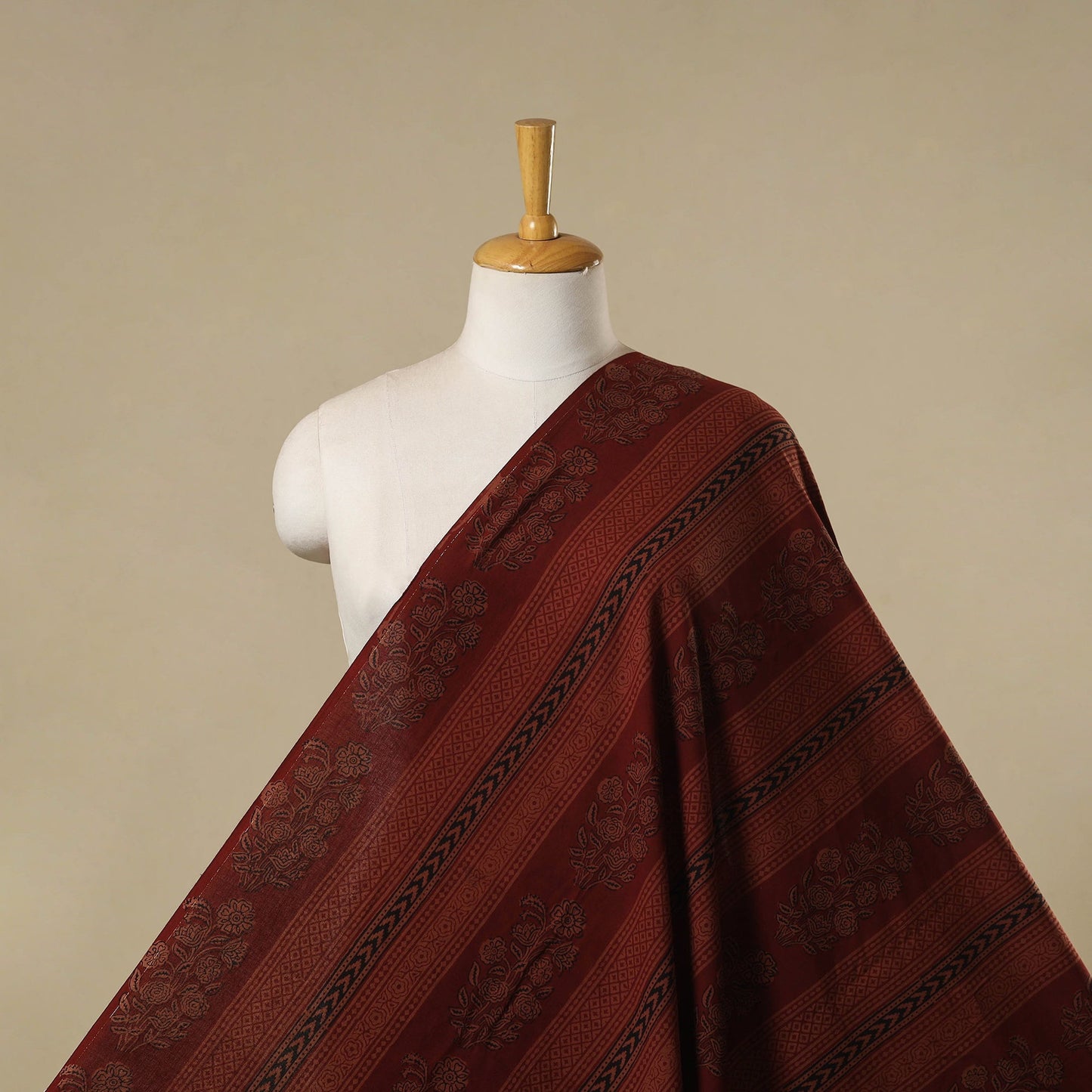 Hand bagh natural dyed cotton fabric 11 - handcrafted