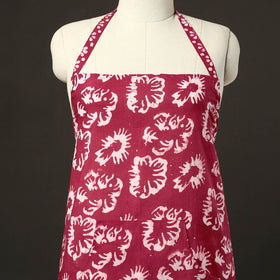 Maroon - hand batik cotton apron with pocket 12