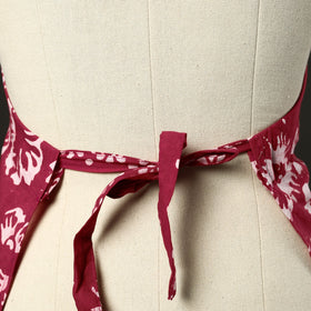 Maroon - hand batik cotton apron with pocket 12