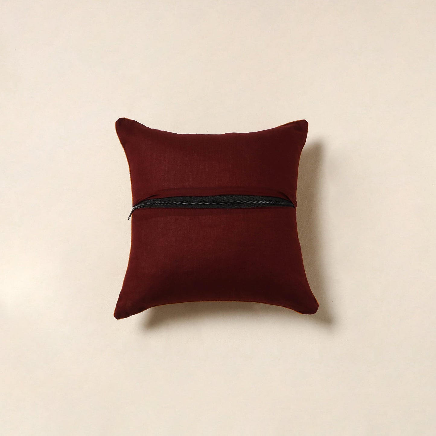Maroon - hand batik cotton cushion cover 108 - handcrafted
