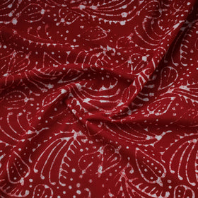 Maroon Hand Batik Print Cotton Fabric