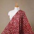 Maroon - hand batik cotton fabric 17 - handcrafted