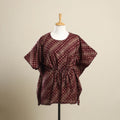 Buy Maroon Hand Batik Print Cotton Kaftan