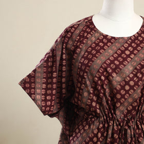 Buy Maroon Hand Batik Print Cotton Kaftan