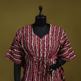 Hand batik cotton short kaftan 02 - handcrafted