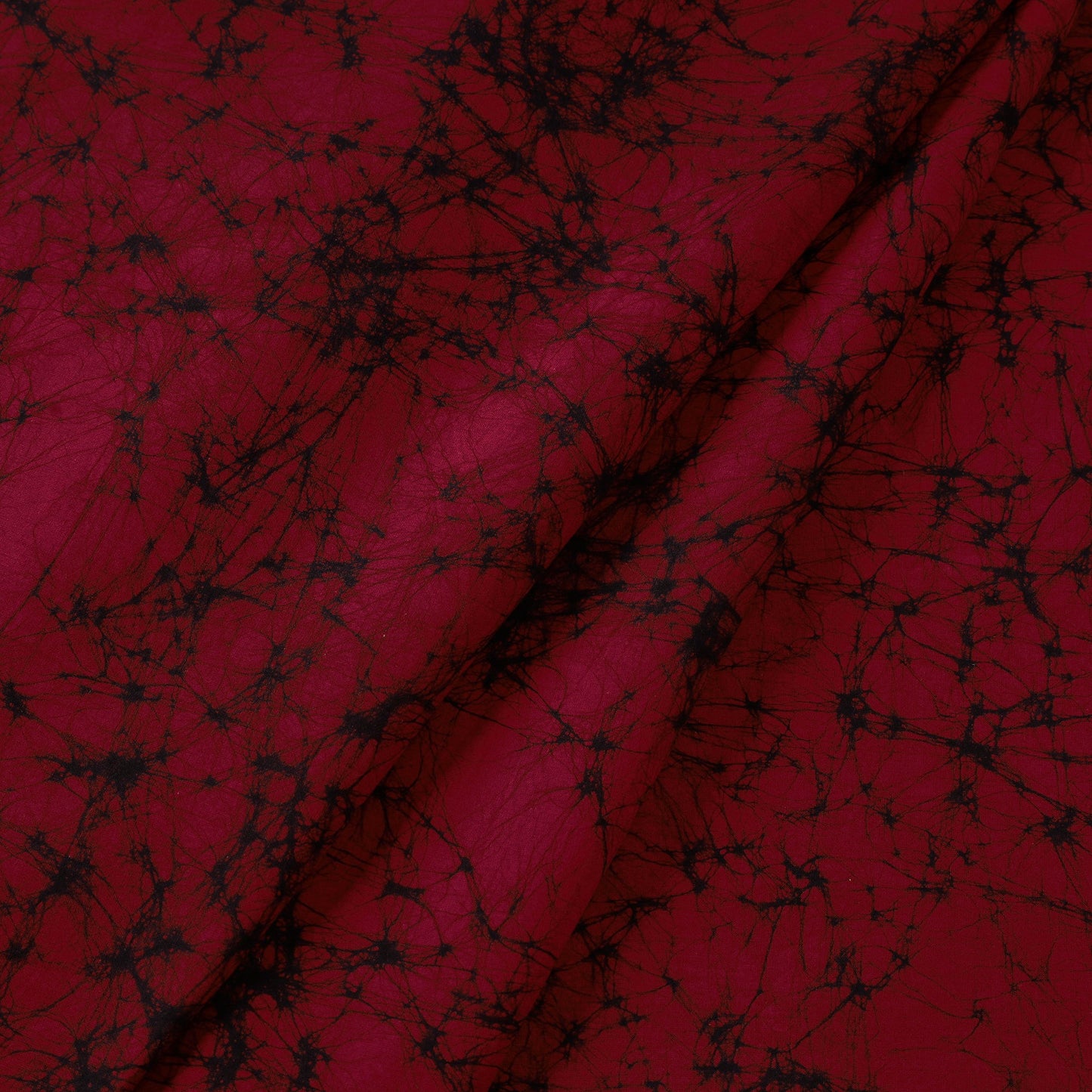 Maroon - hand batik print cotton fabric 01 - handcrafted
