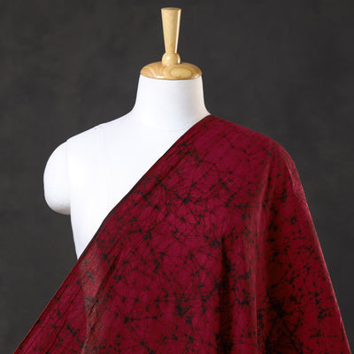 Maroon - hand batik print cotton fabric 01 - handcrafted