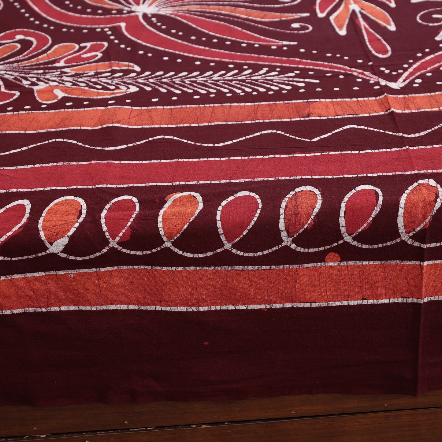 Buy Hand Batik Printed Cotton Double Bed Cover with Pillow Covers Online at iTokri.com
